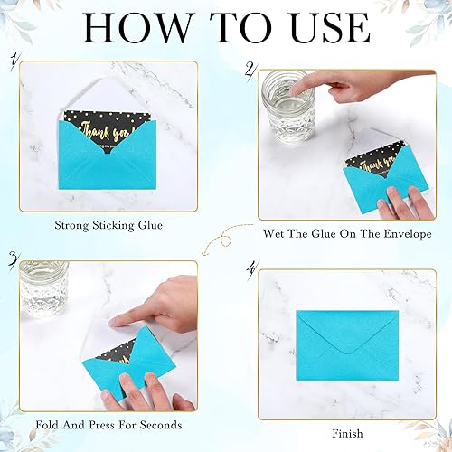 Miniatura 6 de Yahenda 200 sobres pequeños para tarjetas de regalo, bolsillo de boda, sobres de papel pequeños para tarjetas de regalo, sobres para tarjetas de