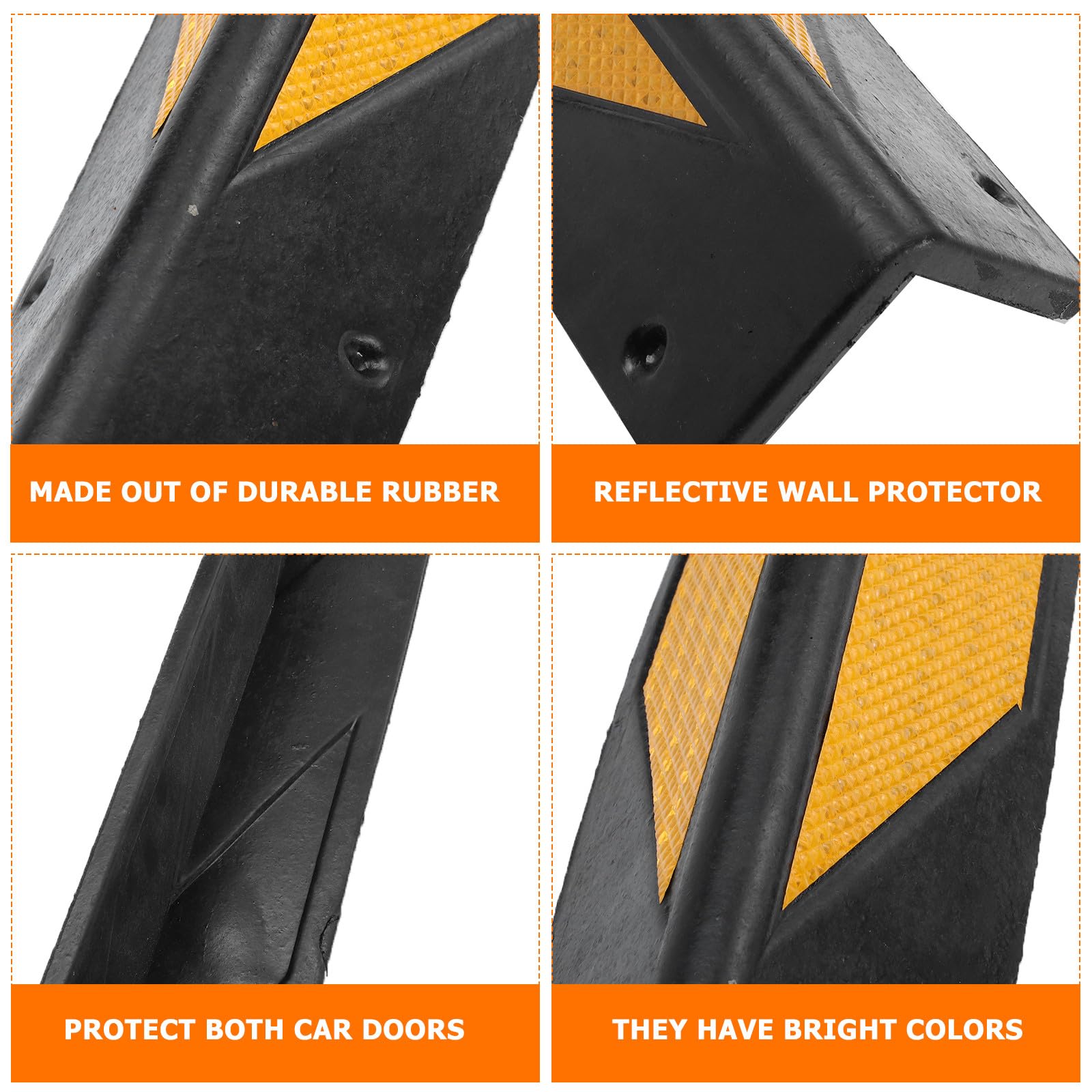 Yardwe Esquinas de Goma y Alta Visibilidad para Esquinas de Goma Negro Pilares Protector Absorción de Impactos 2piezas y Puertas de Coche para Almacenes y Zonas Tráfico