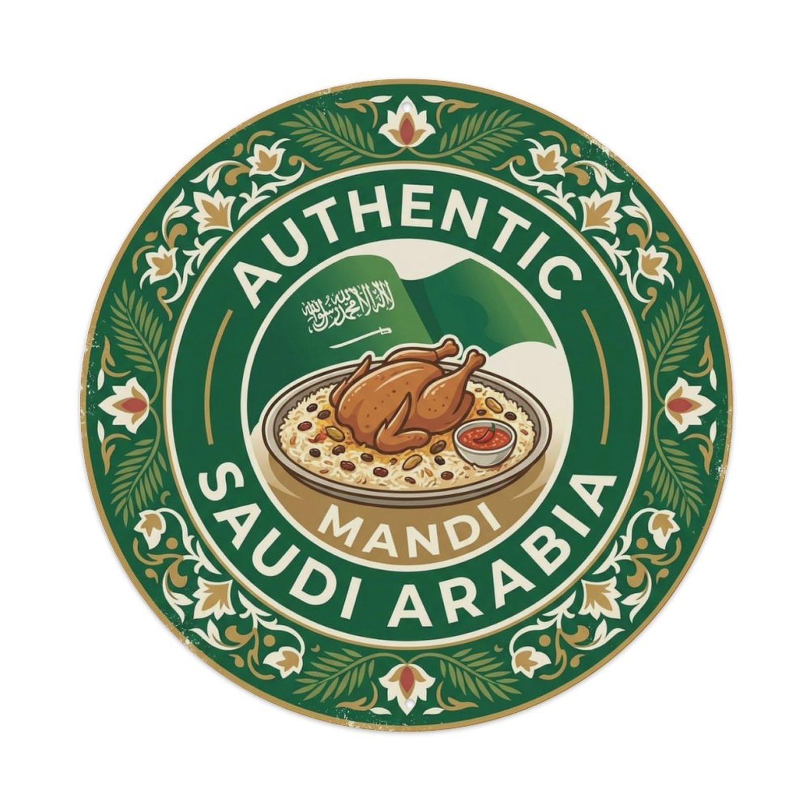 Saudi Arabia Travel Mandi Saudi Rice Dish Cuisine Metal Tin Sign