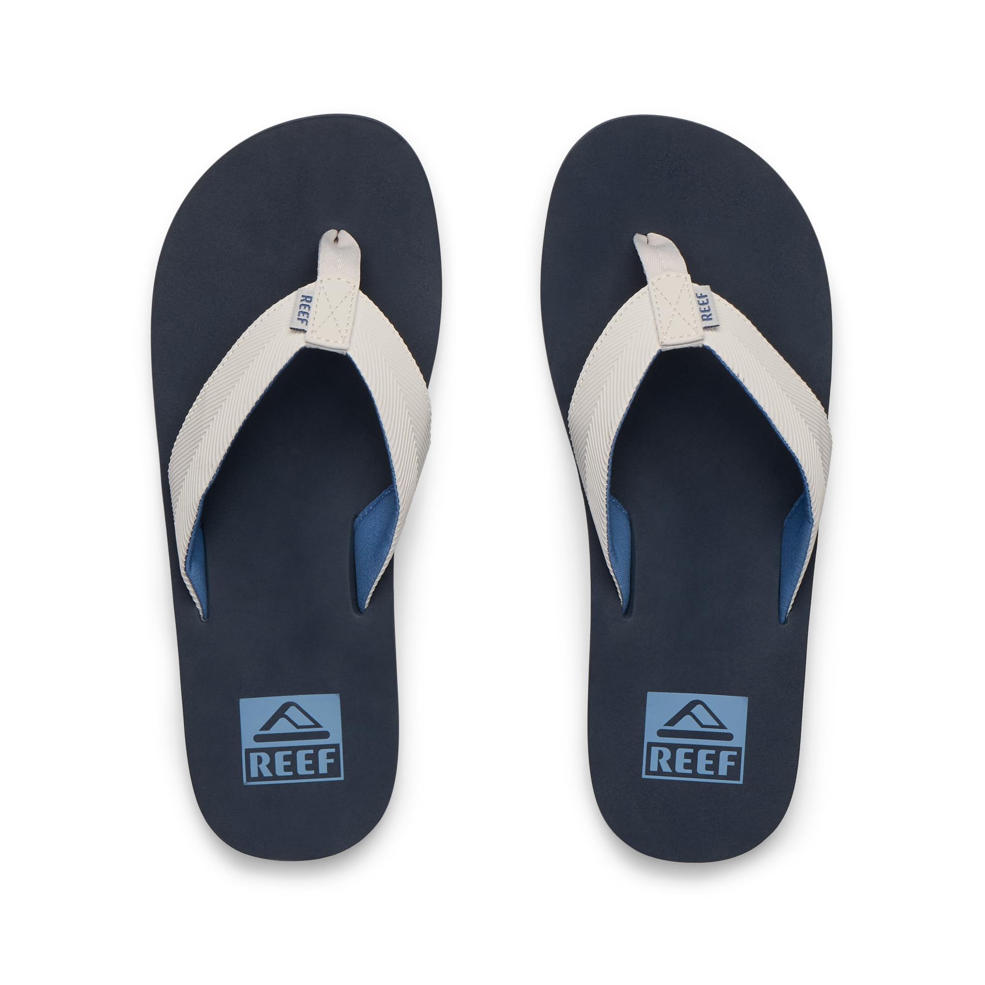 REEF Twinpin - Chanclas de playa para hombre, plantilla acolchada suave, resistentes al agua, Gris/Azul marino, 47 EU
