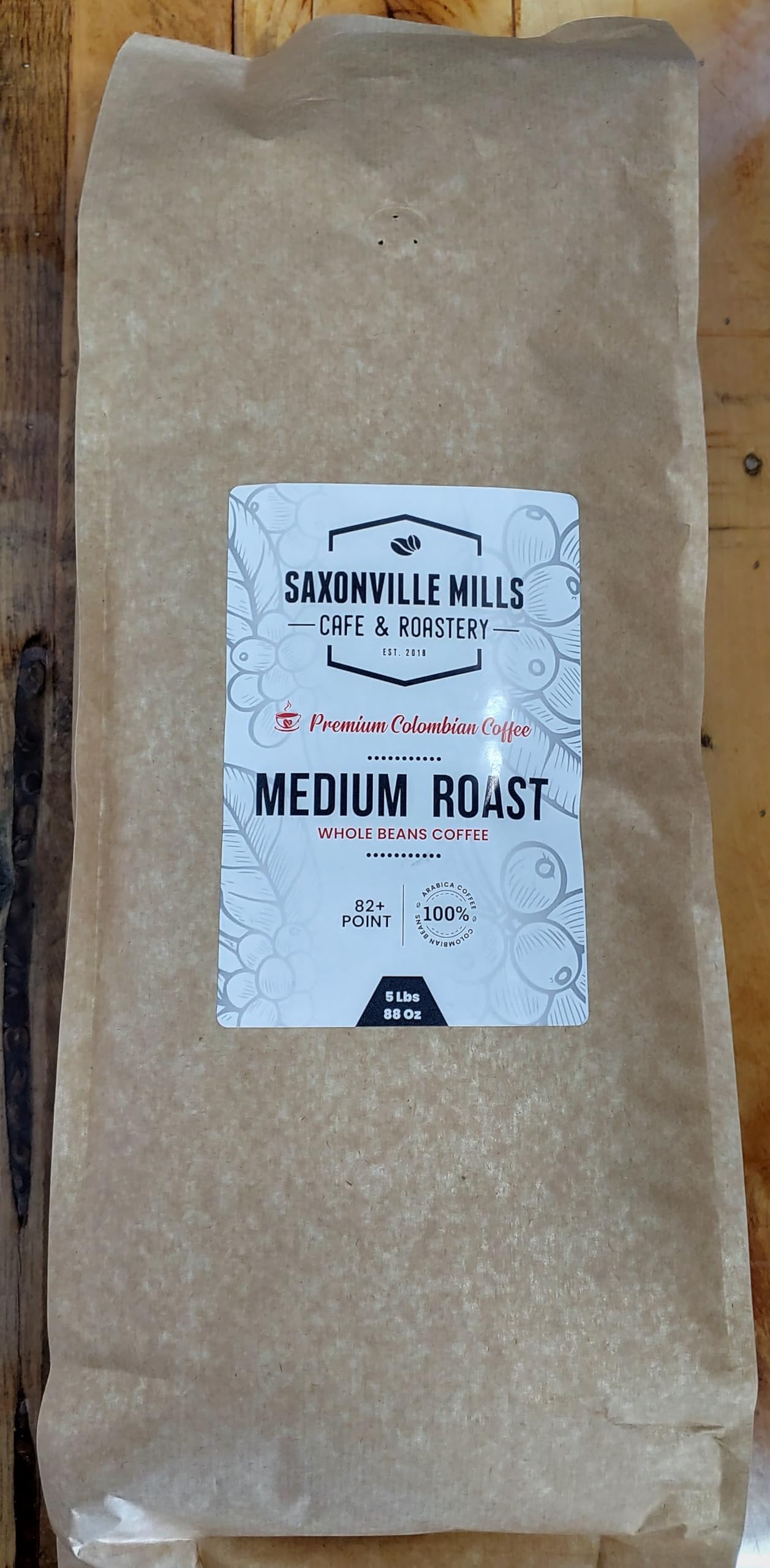 Roasted Colombiam Coffee Saxonville cafe -5 Pounds Ground coffee,100% Colombian Coffee Item Name