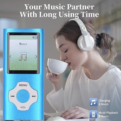 Miniatura 3 de Reproductor de MP3 de 16 GB, Bluetooth 5.0 Shuffle Reproductor MP4 de un solo bucle, reproductor de música de sonido HiFi portátil con altavoz HD