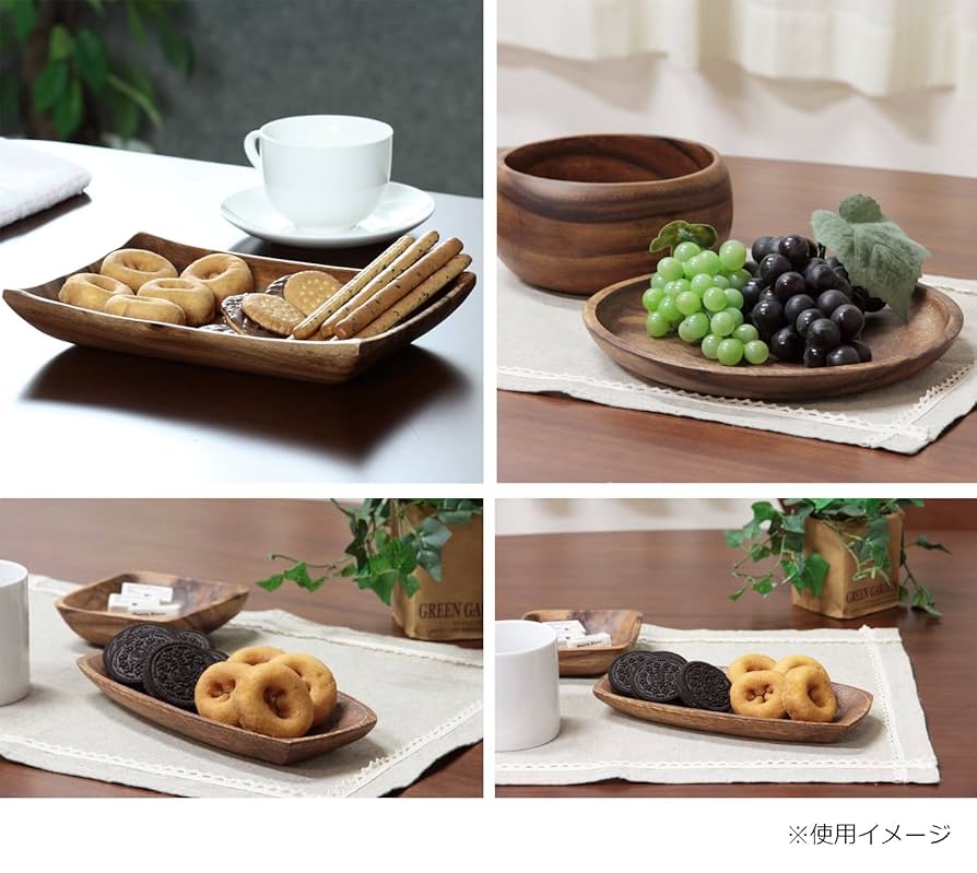 木製楕円形器 楽天市場】TaKuMi Craft 木製楕円皿 ライン入り Mサイズ 24×19