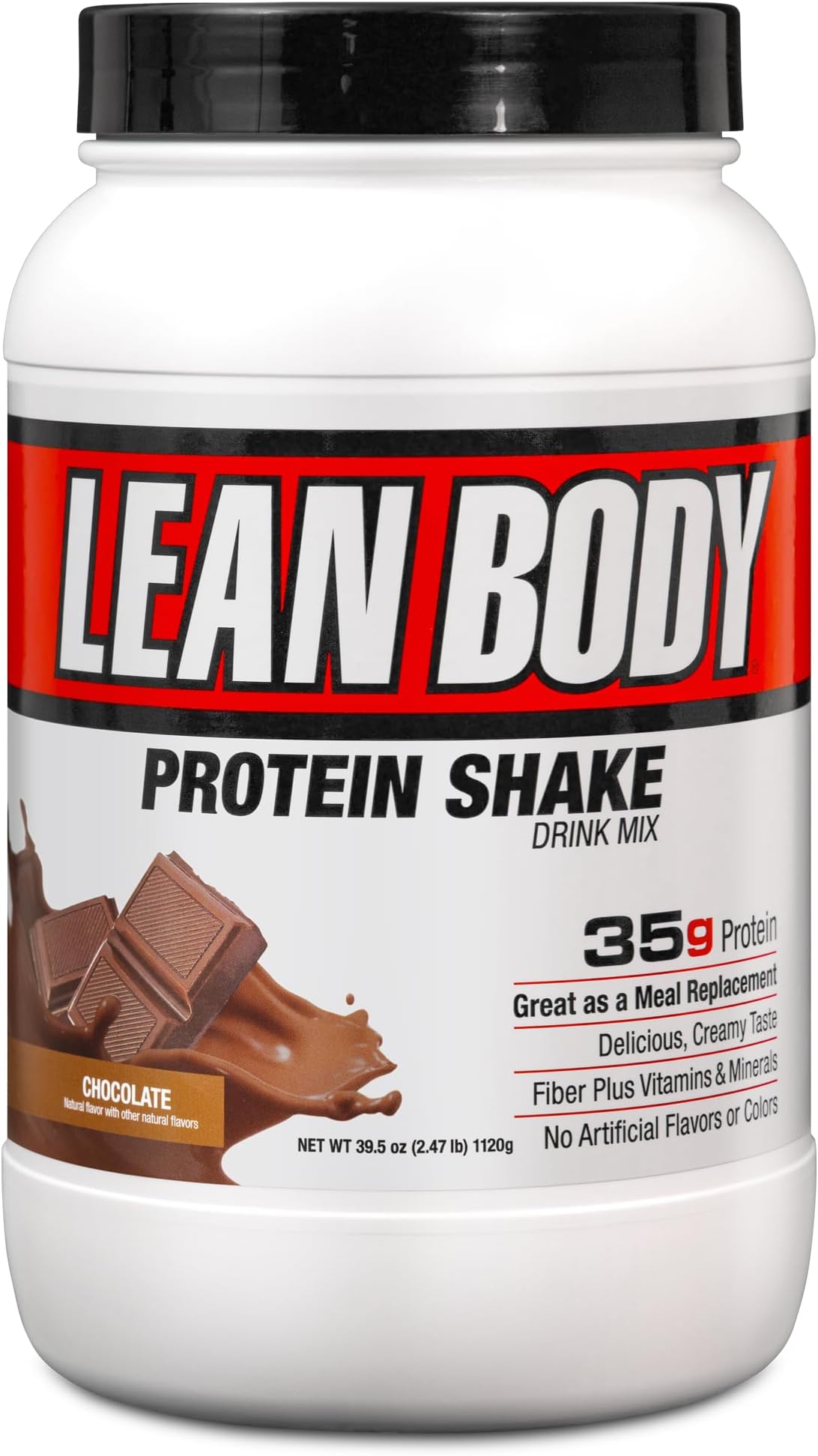 Nutrition Lean Body HI- Protein Meal Replacement Shake (Chocolate, 2.47Ib-1120g)_ 35g Protein, 7g of Healthy Fats EFAs & Fibre, Complex Carbs and 22 Vitamins & Minerals (Packaging may vary)
