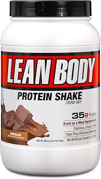 Lean Body All-in-One Chocolate Meal Replacement Shake. 35g Protein, Whey Blend, 7g Healthy Fats & Fibre, 22 Vitamins and Minerals, No Artificial Colours, Gluten Free LABRADA