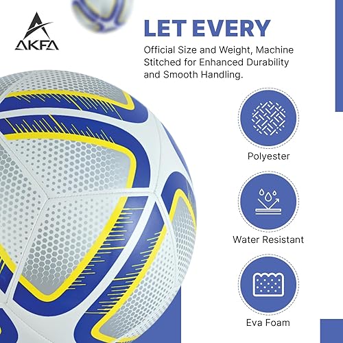 Miniatura 4 de ARTC AKFA Champion - Balón de fútbol tamaño 5, pelota de fósforo, calidad premium, resistente a la intemperie, agarre duradero