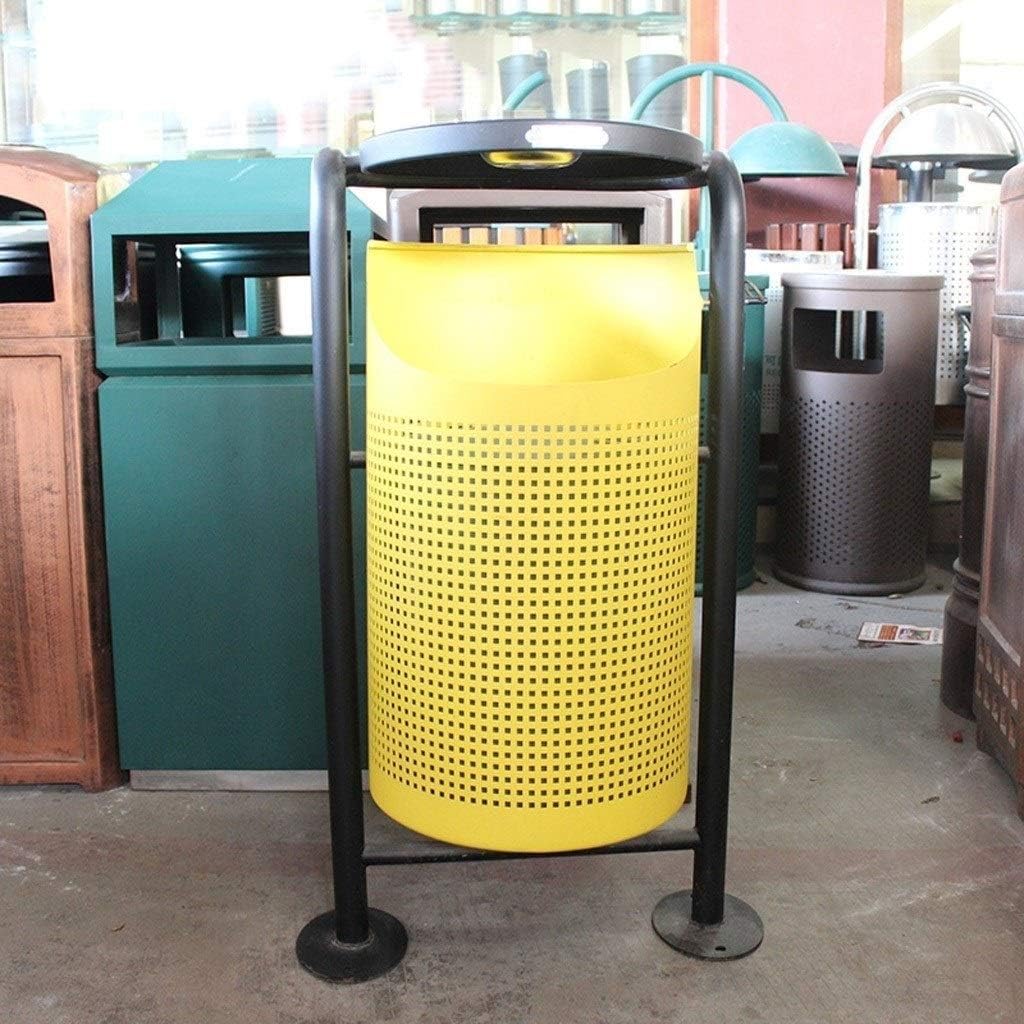 Waste Bins,Outdoor Ashtray Indoor and Outdoor Trash Cans Outdoor Trash Can Street Park Garbage Storage Bin with Ashtray Simple Outdoor Recyclibin
