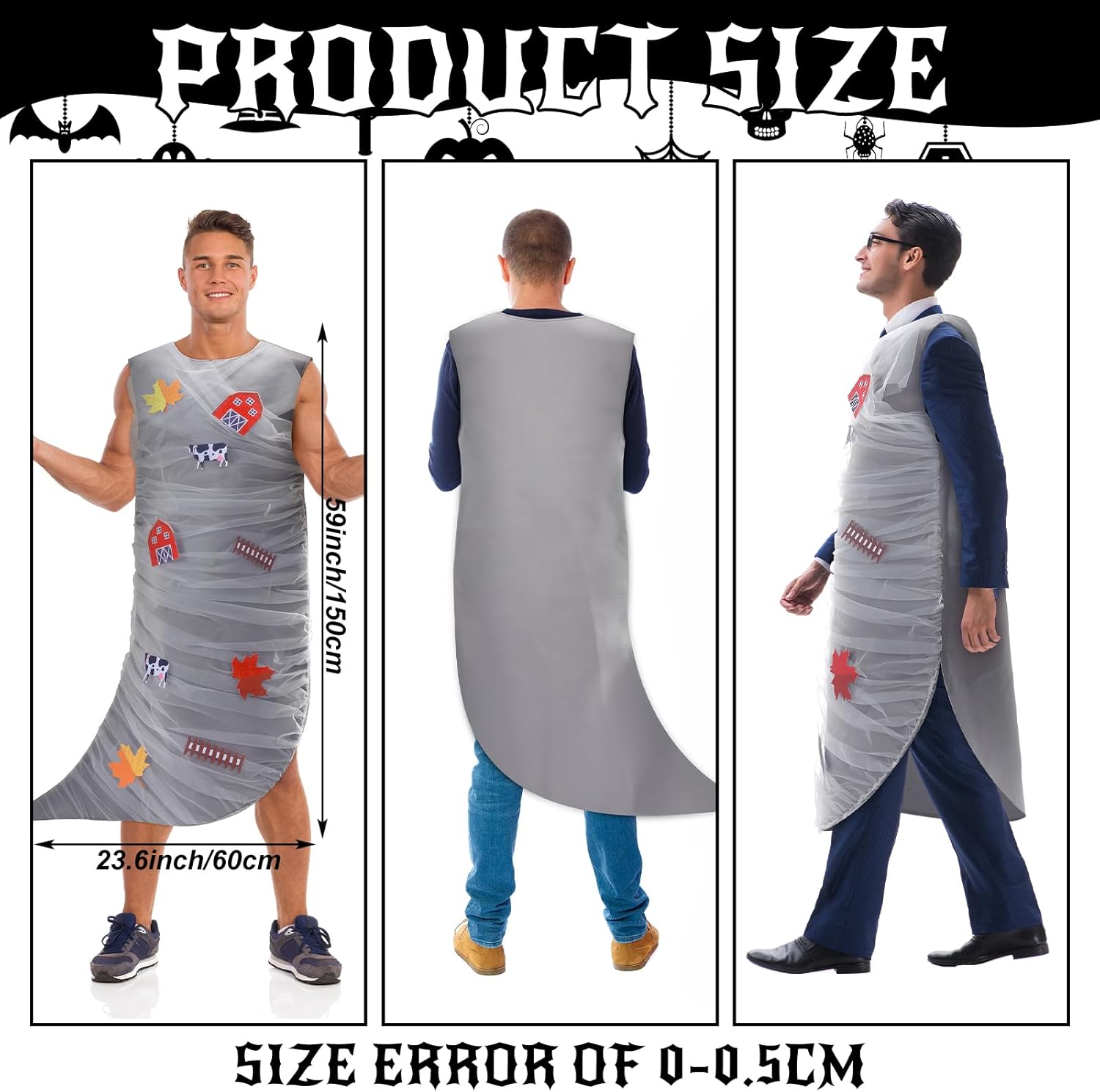 Halloween Tornado Costume Adult, Swirling Tornado Vortex Style Costume, Halloween Storm Cosplay Cloth for Enjoys Thunder Weather, One Size Only Fits Most - Image 2