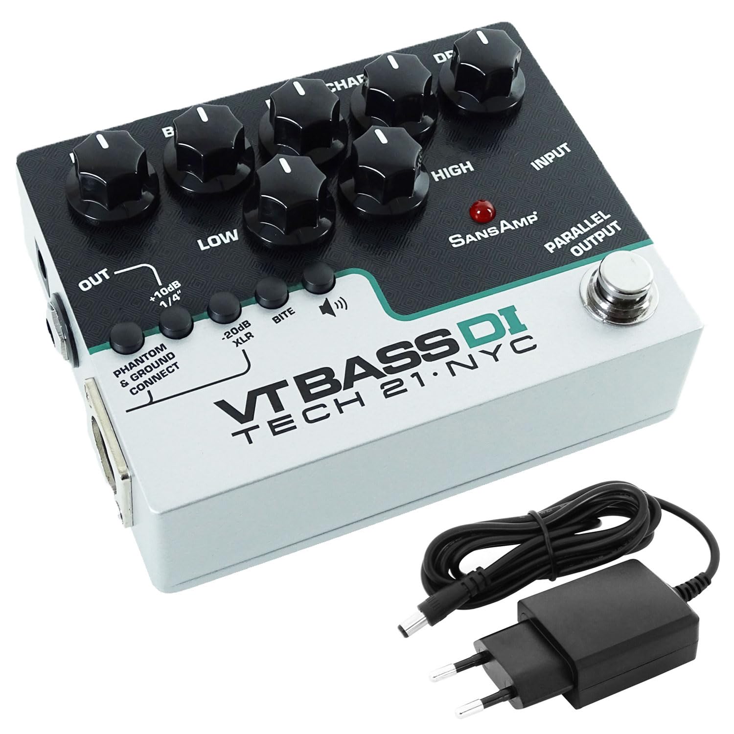 SansAmp Character VT Bass DI Preamp Effektpedal + keepdrum Netzteil