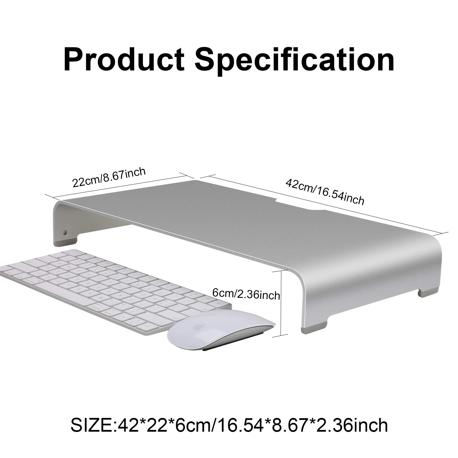 Space Bar Pour IMac, Aluminium Portable PC Moniteur Support Riser