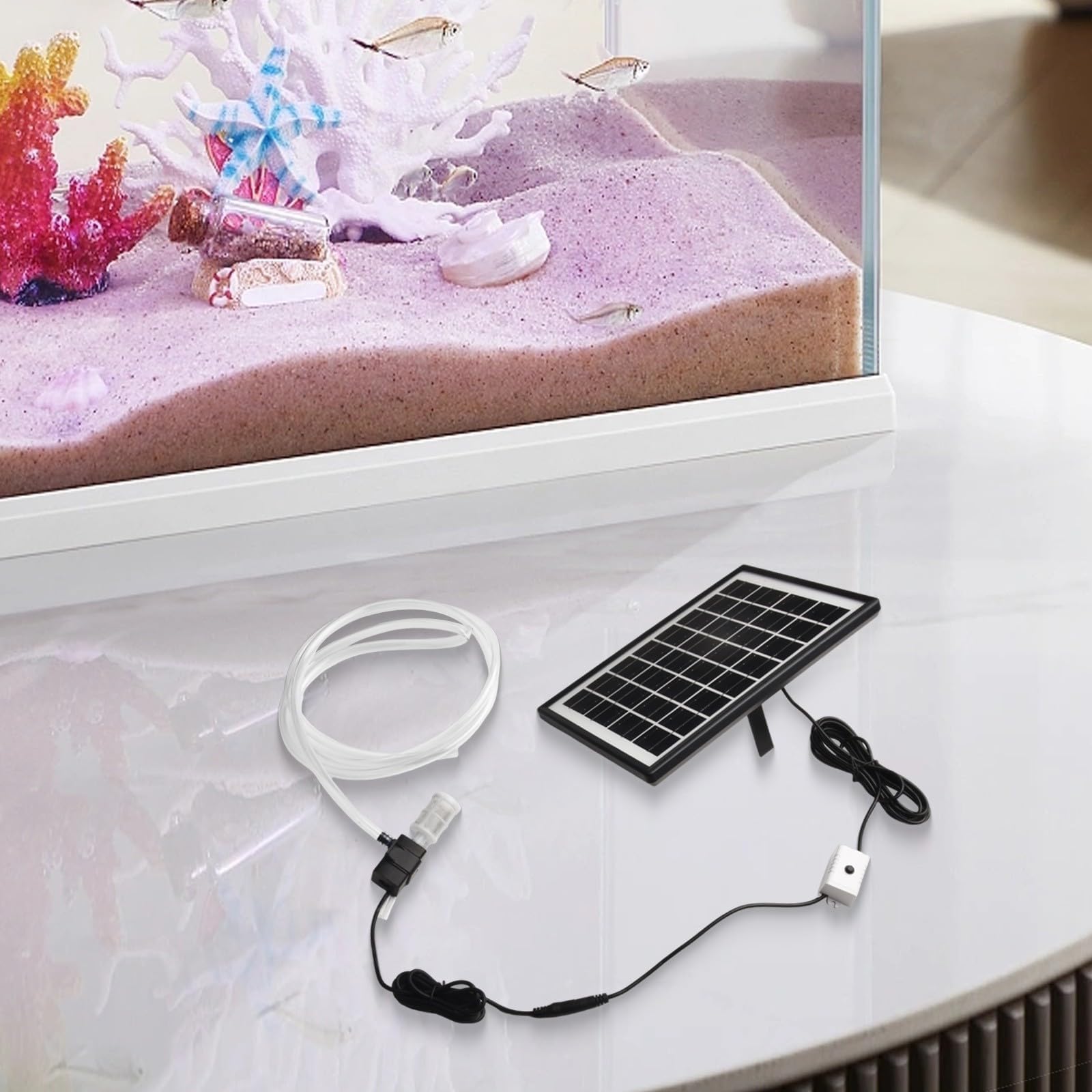 Kit de Bomba de Agua Solar Panel de 12 V iltro de Tubo para Estanque | bomba sumergible de 240 l/h caudal de 2 m filtro de tubo para estanque fuente y acuario