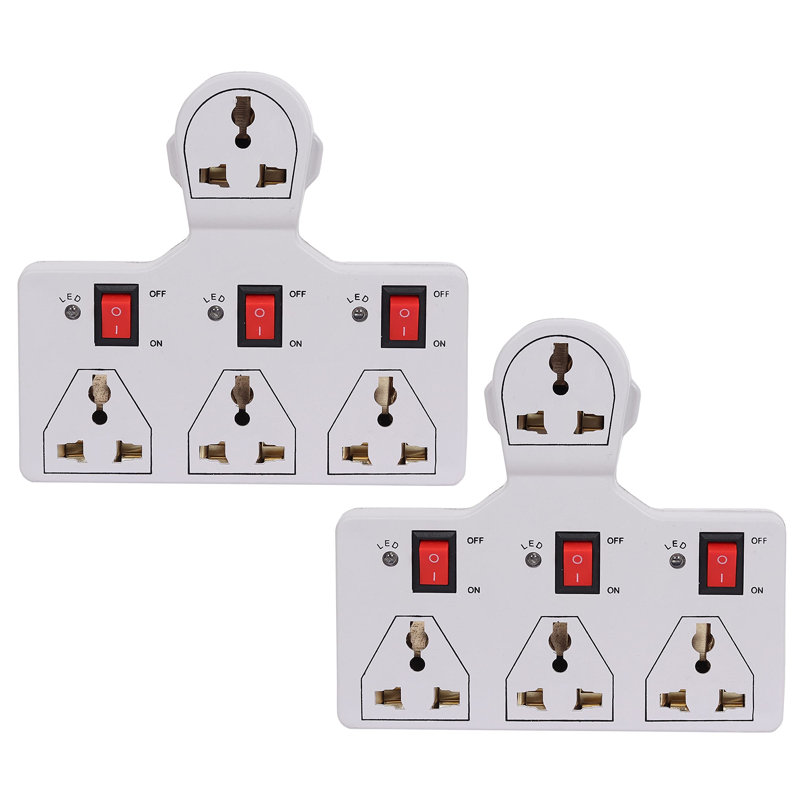 Digiway 4 Universal Socket 3 Switch Multi Plug Extension Board/Multiplug(Pack of 2)