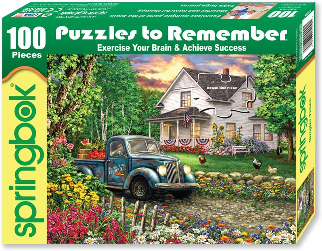 Springbok Puzzle to Remember - Alzheimer & Dementia Activity - Simpler Times 100 Piece Jigsaw Puzzle - Made in USA