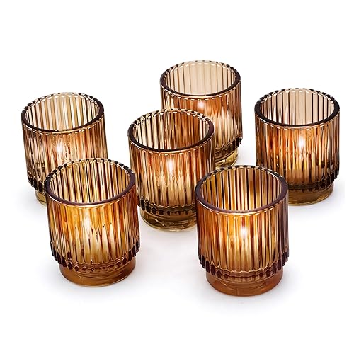 Kate Aspen Vintage Glass Tealight & Amber Votive Candle Holders