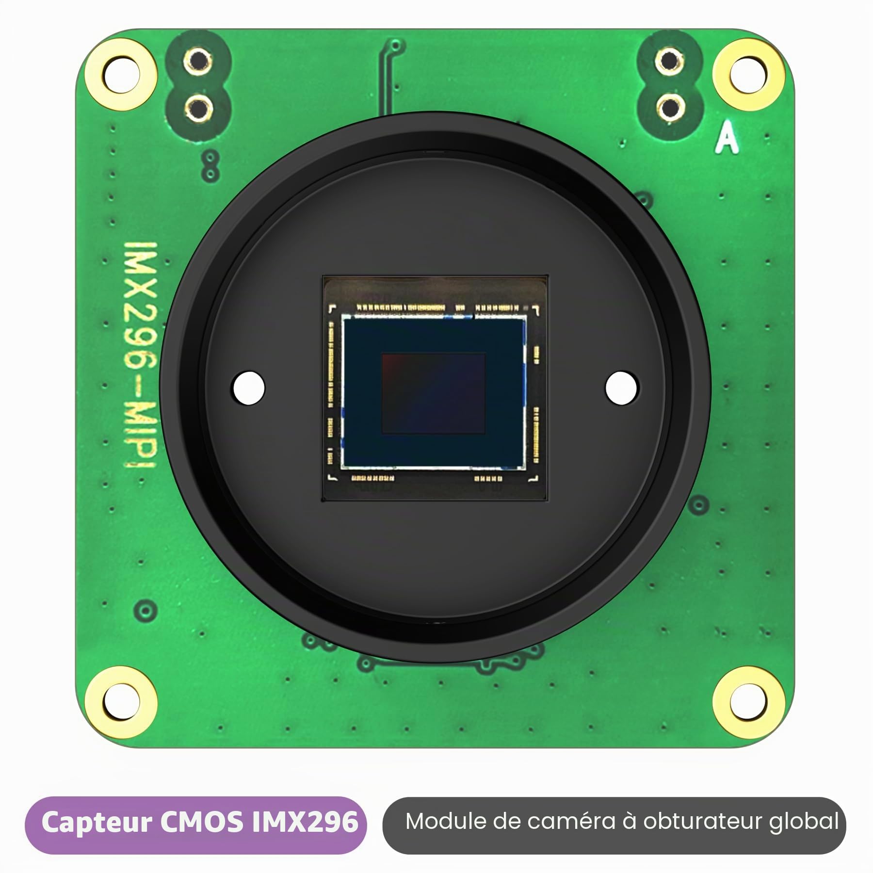 InnoMaker Module Caméra GS Capteur Couleur IMX296 à Obturateur Global, Déclenchement Externe, 1,58 Mégapixels jusqu'à 60 IPS 1456x1088 Pixels, Compatible avec Raspberry Pi Caméra à Obturateur Global