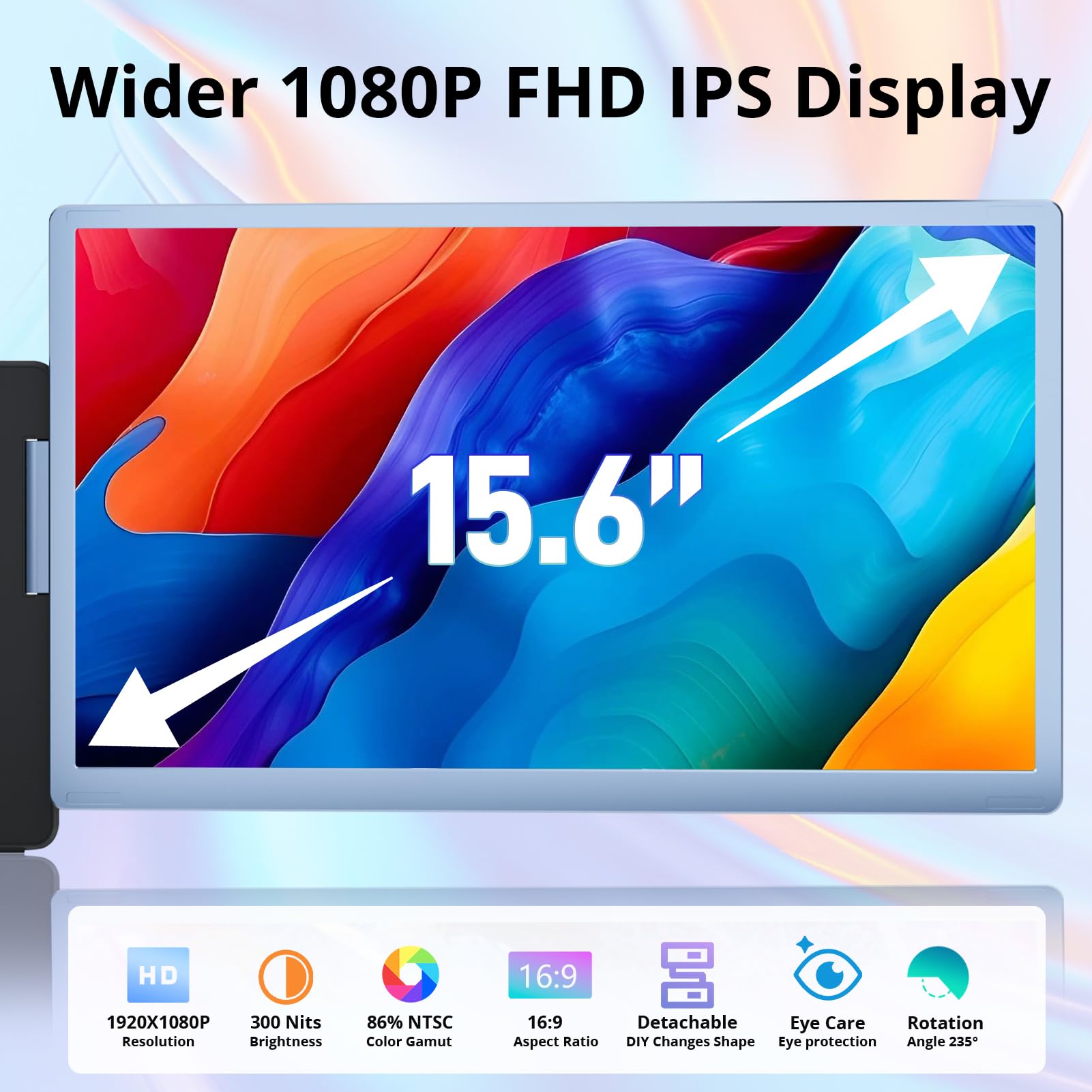 Laptop Screen Extender 1080P FHD Monitor Compatible Win/Mac - Dettaglio