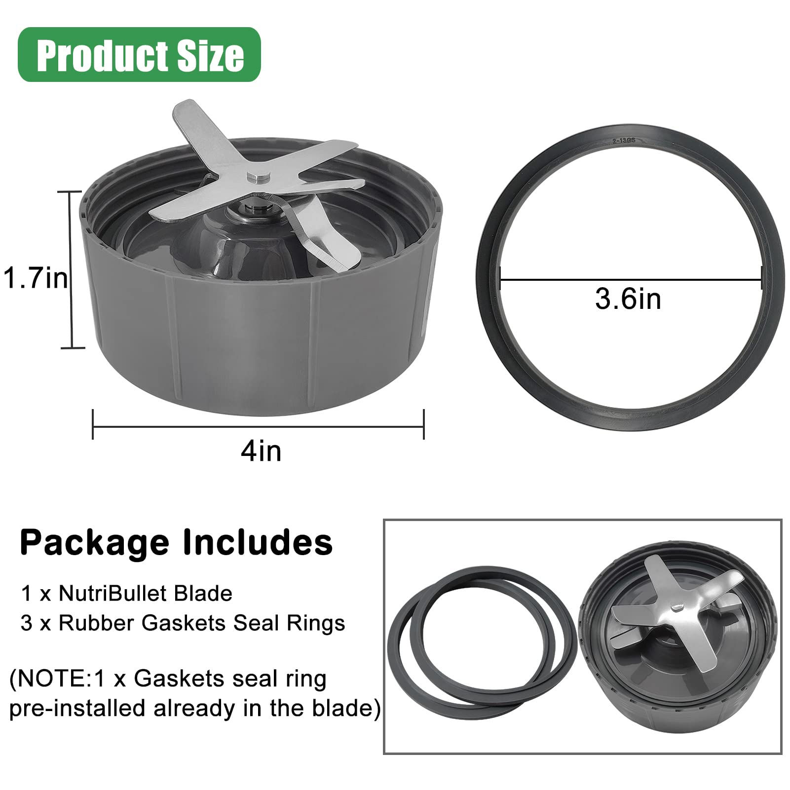 Applicable Lame D'extraction De Rechange Pour Accessoires Nutribullet NUTRI 600 W 900 W Avec Joints En Caoutchouc De Silicone Joint Torique Roue De Transmission Tampon Anti Vibration 90384095