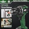 Taladro de impacto inalámbrico sin escobillas de 21V con doble batería de 3.0Ah | Set de taladro eléctrico LAZYLAND de 80Nm, 2 velocidades variables, 21+3 ajustes de torque, luz de trabajo LED para reparaciones domésticas y bricolaje, verde 5