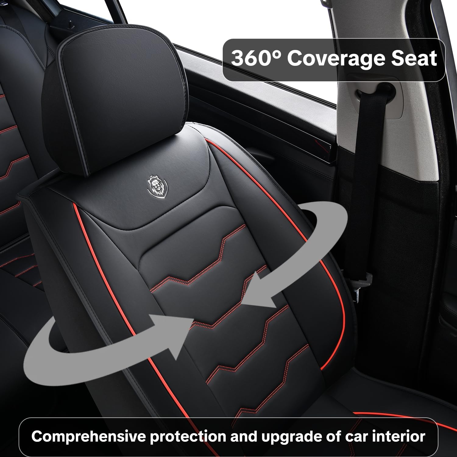 car seat Covers for Honda Accord Sport 2013-2017,Waterproof Faux Leather,Easy Installation for car Seats,5-seat Full Set,360° Protection for car Interior