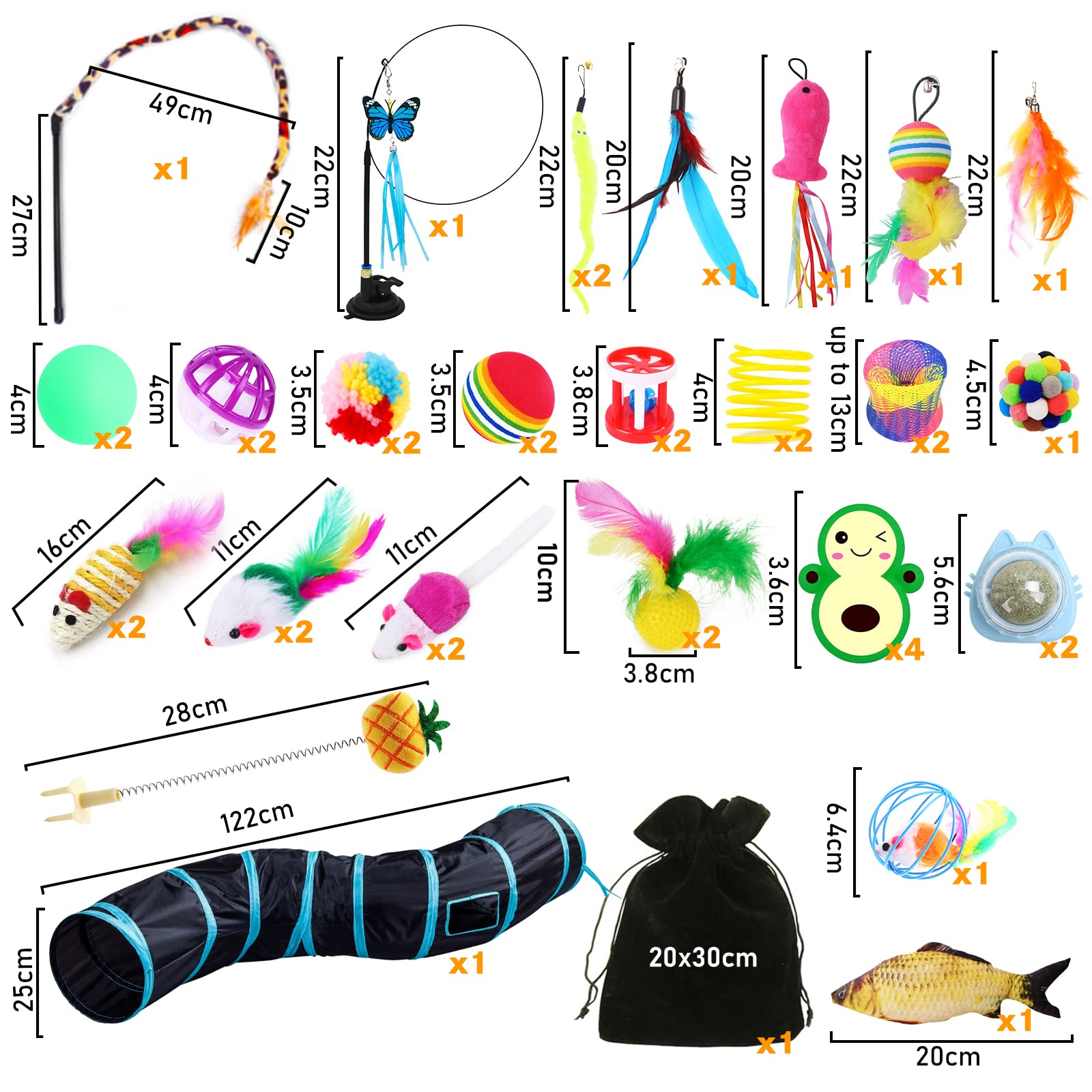 22 Stks Kat Speelgoed Interactief Voor Indoor Katten Tunnel Muis Kitten Speelgoed Kat Veer Teaser Wand Lente Speelgoed