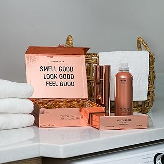 Laundry Sauce - Signature Bundle Egyptian Rose, Scented Laundry Detergent Pods & Scent Booster, Fabric Softener, Dryer Sheets, Fabric Protection, Essential Oils, Long Lasting Luxury Fragrance