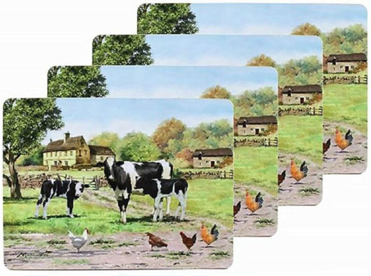 Macneil Farmyard Cow Placemats - set of four.