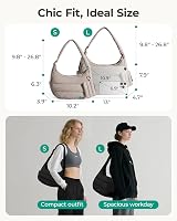 Geantă de umăr hobo pufos pentru femei bagsmart cu portofel mic, geantă de mână ușoară tip crossbody 3