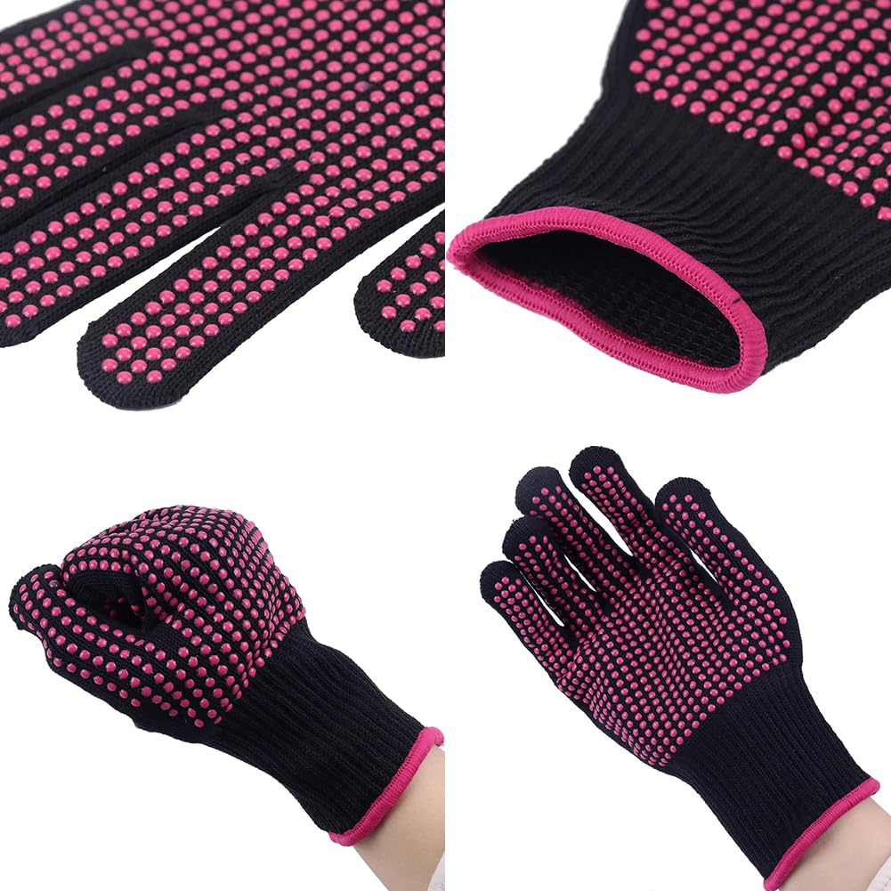 Gants Thermique Coiffure,Gants De Protection Coiffure,Gants De Coiffure Résistants À La Chaleur,2 Pcs Professionnels Gants Anti Chaleur Pour Coiffure,Gants Résistant À La Chaleur Pour La Coiffure