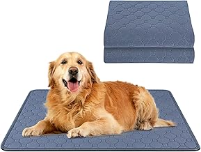 Tapis Hygiéniques Lavables pour Chiens, Lot de 2 Lavables Tapis Educateur Chien, Antidérapante Tapis Éducateur pour Chien, Tapis D'entraînement pour Chiot pour Intérieur (70 × 50 cm, Gris)