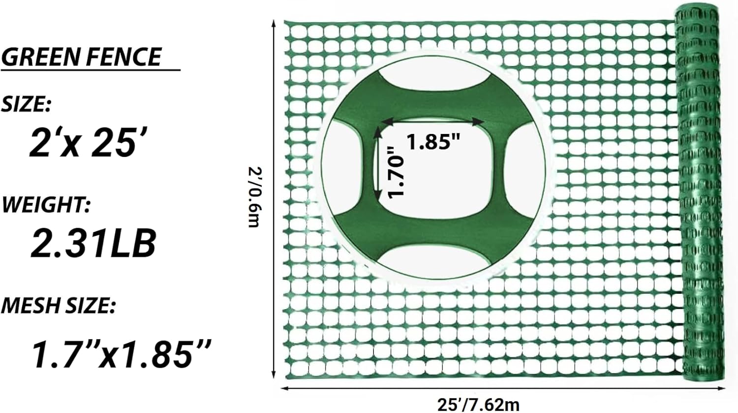 PotatoLife Plastic Mesh Fence Safety Fence, 4'x100' Roll with 100 Zip Ties, Resuable Temporary Netting for Garden Fencing, Construction, Snow Fencing, Animal Barrier, Poultry, Deer, Patio, Black