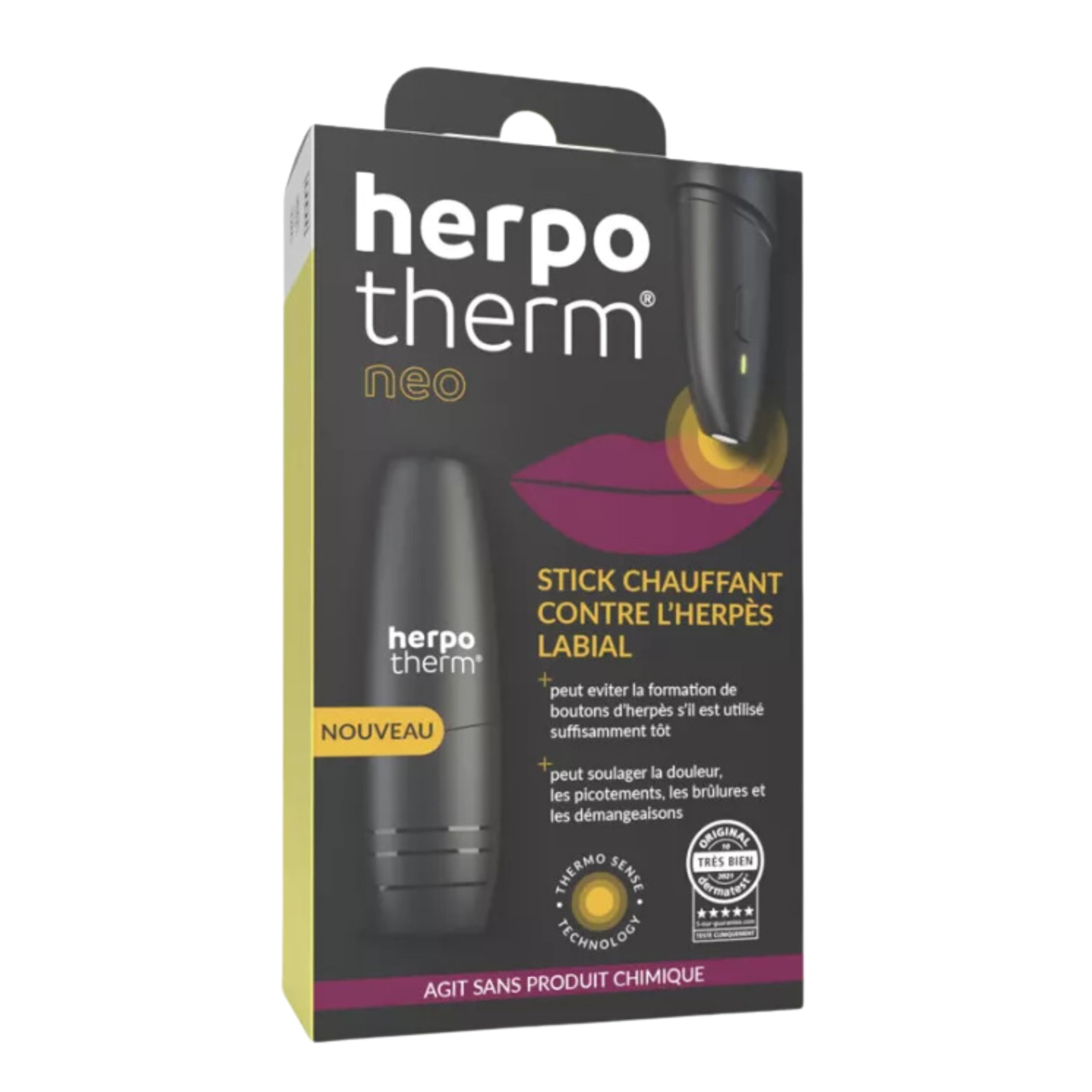 Stylo chauffant | Agit par la chaleur concentrée | Traitement local des symptômes de l'herpès labial | Accélère la guérison | 1x Stylo chauffant