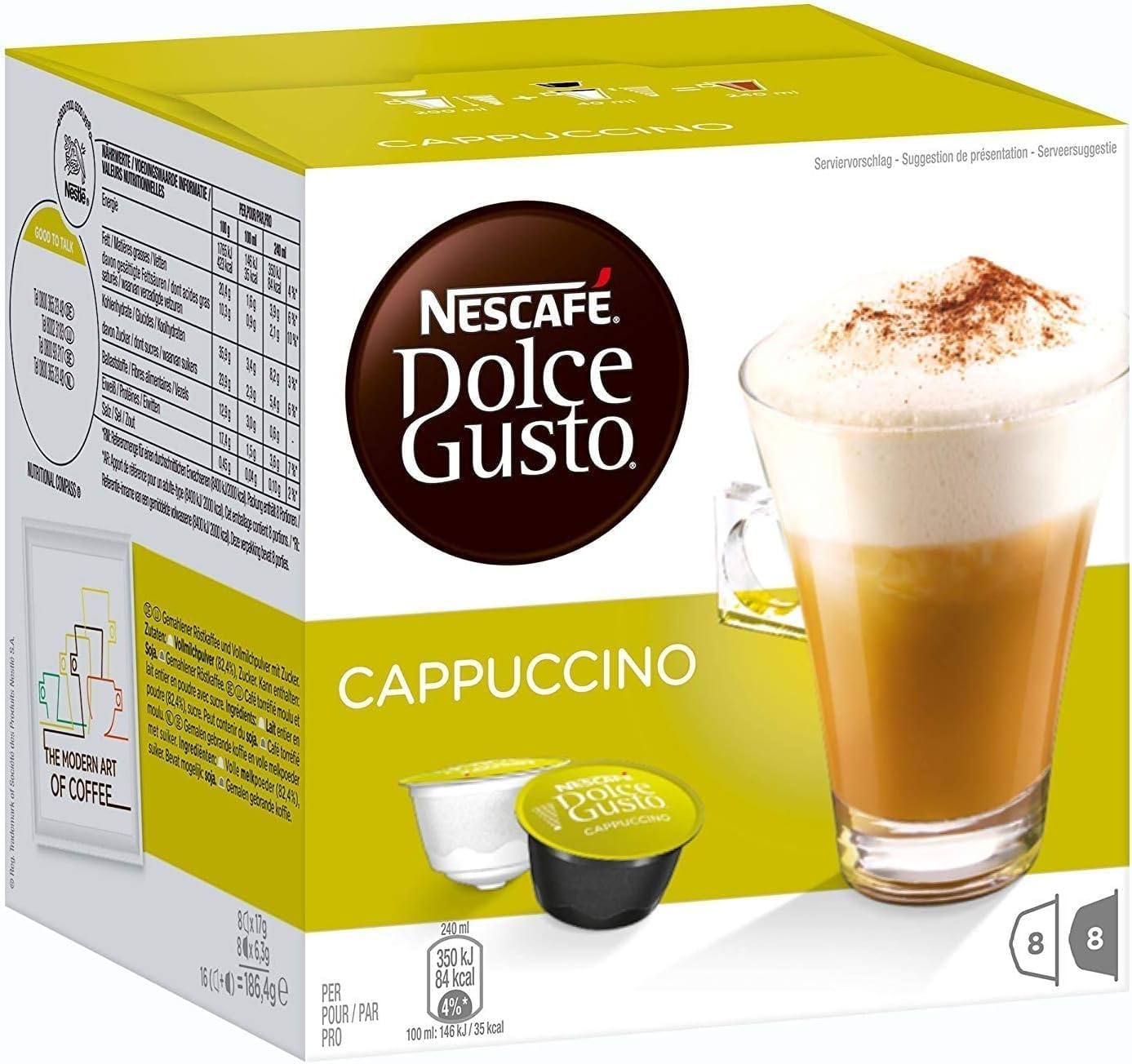 Nescafe Dolce Gusto Coffee, Tea, Chocolate Pods. Pick Any 3 Packs from 40+ Blends Inc: Caramel, Latte, Espresso, Decaf, Skinny, Nesquik, Cappuccino, Cafe Au Lait, Vanilla and More