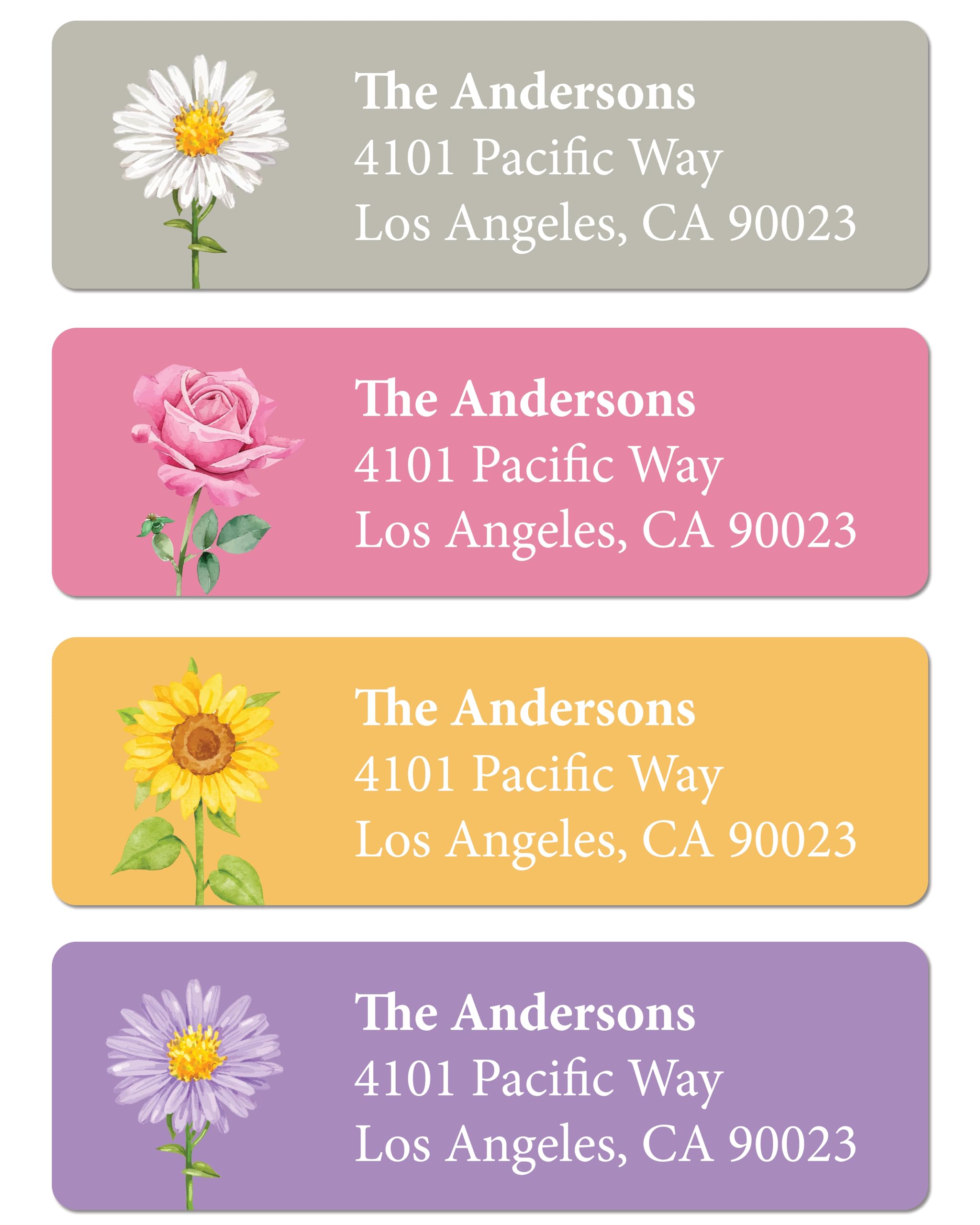 Personalized Return Address Labels - Floral Address Labels on Sheets (50-1000 Labels)