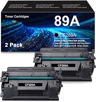 89A Toner Cartridge 2-Pack Compatible for HP 89 89A Black Toner Cartridges CF289A 89X CF289X for LaserJet Enterprise M507n M507dn M507x M507dng MFP M528dn M528f M528c M528z Printer with Chip