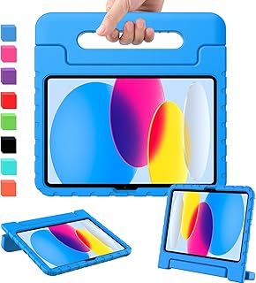 AVAWO iPad 10th Generation Case Kids 10.9 Inch 2022, iPad 10th Case, Durable Shockproof Lightweight Protective Handle Stand 2022 10.9" iPad 10th Generation Case Child Toddlers, Blue