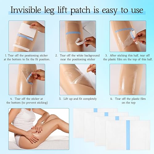 Miniatura 5 de 10 parches de estiramiento de piel para piernas, parches invisibles de poliuretano para piernas flácidas, prácticas adhesivas transparentes para el