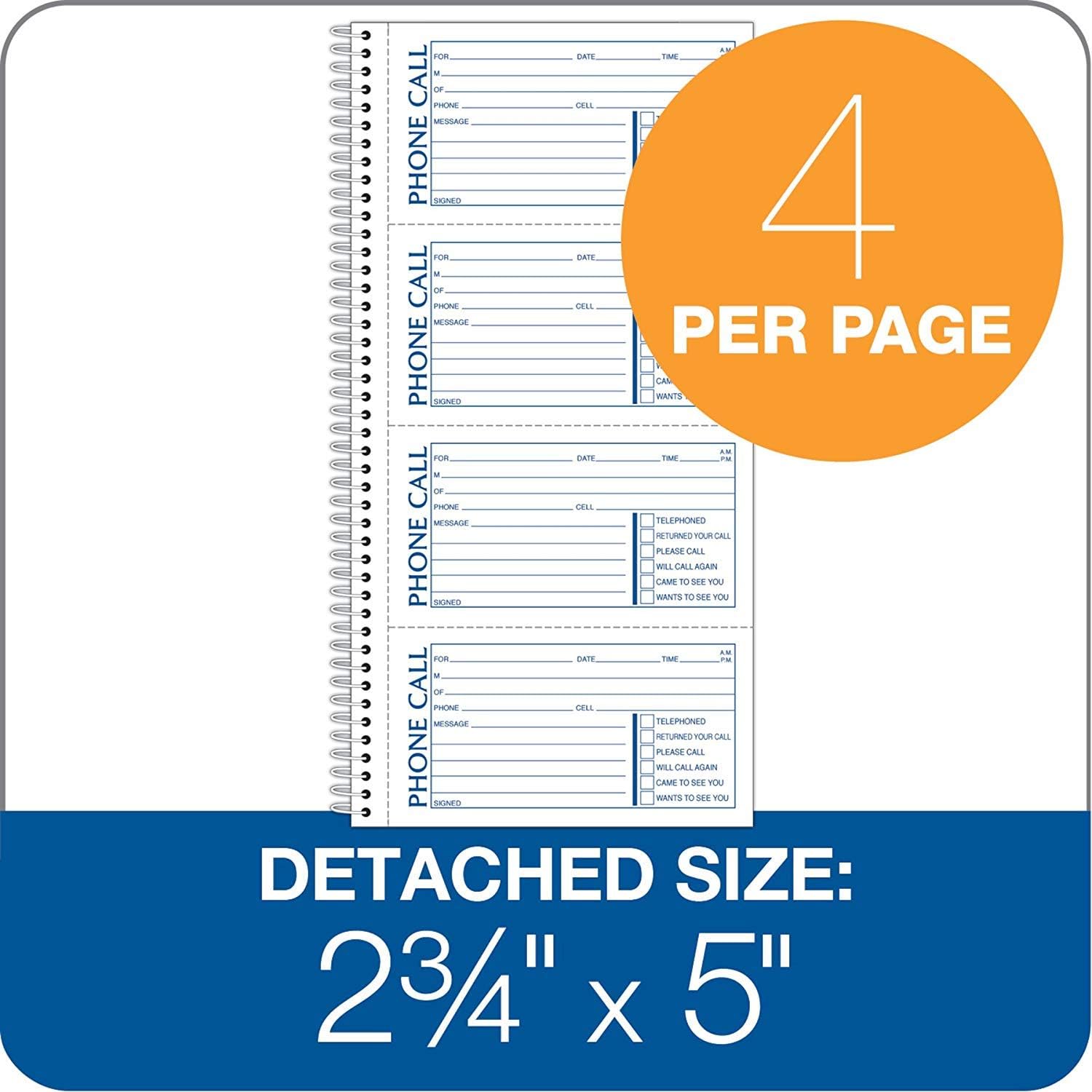 Spiral Bound Phone Message Books