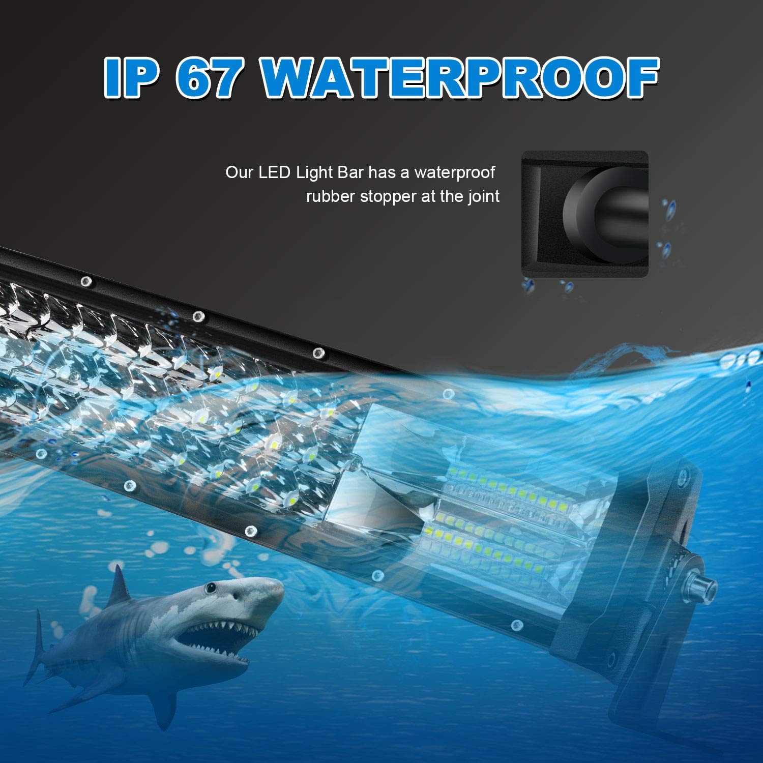 Amazon.co.jp: 52インチ LEDライトバー 湾曲 T-旧3列 711W フラッド