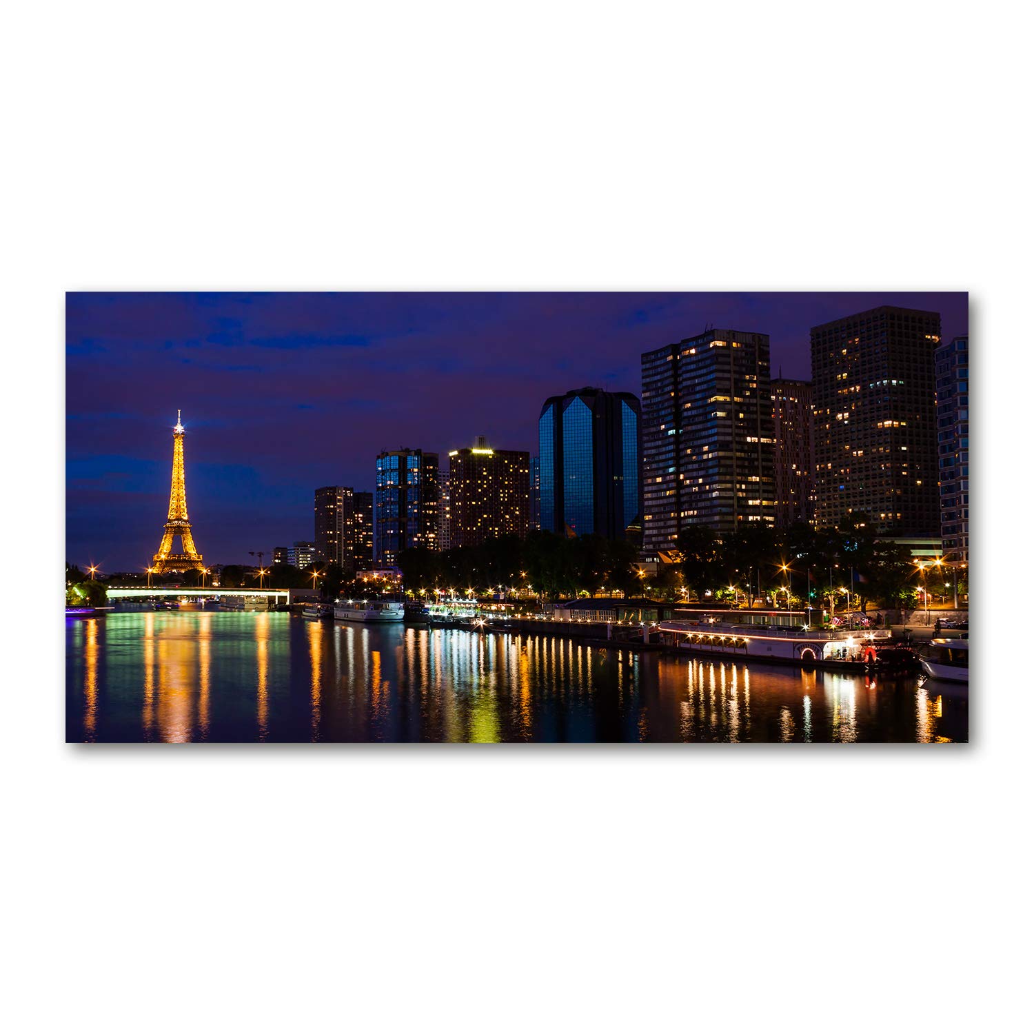 Image verre plastique 140x70cm tableau acrylique París Noche