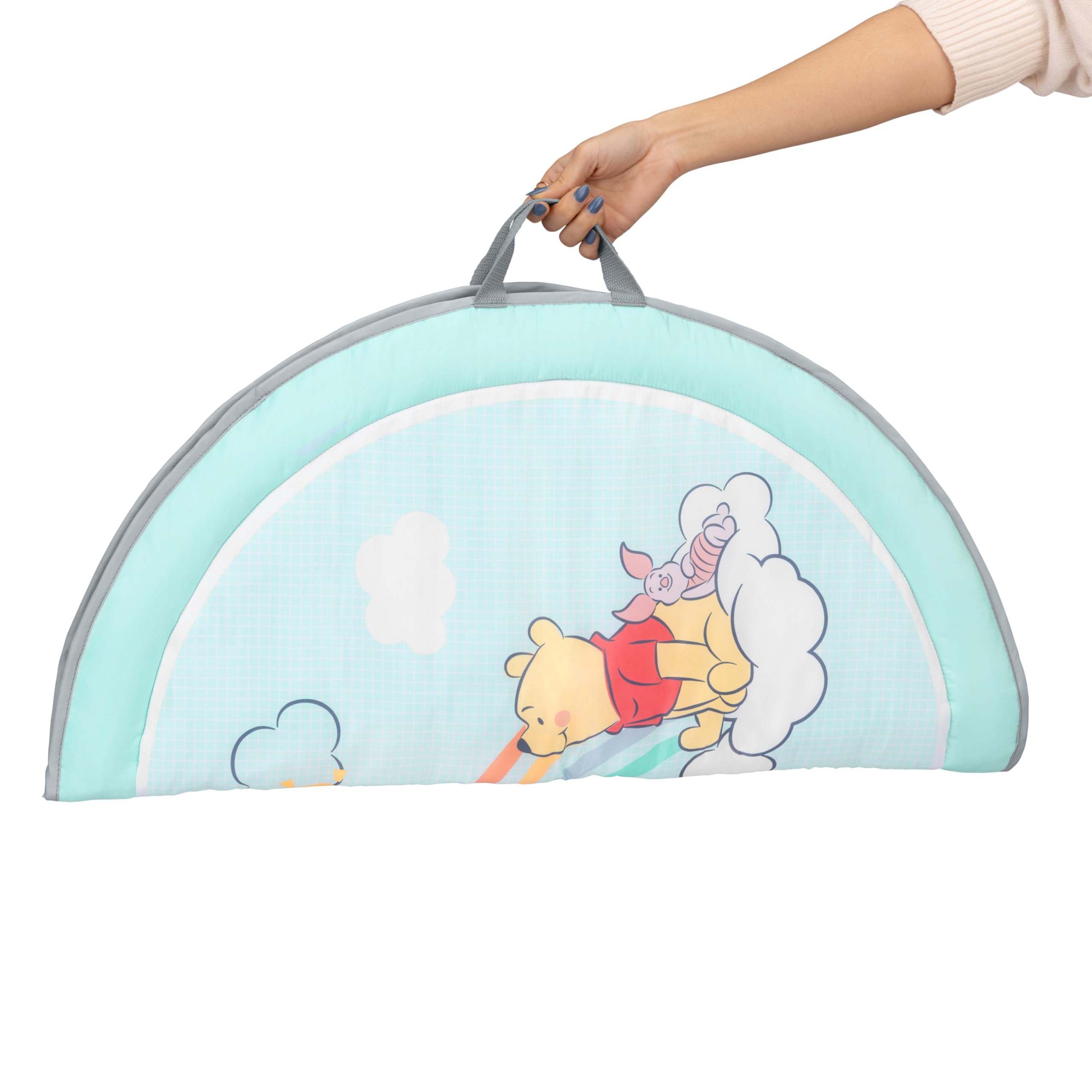 Bright Starts Disney Baby Winnie The Pooh Hunny Hangout Gimnasio de Actividades para bebé, cojín para el Tiempo Boca Abajo y Manta Reversible, 5 Juguetes incluidos, Unisex, Desde recién Nacido
