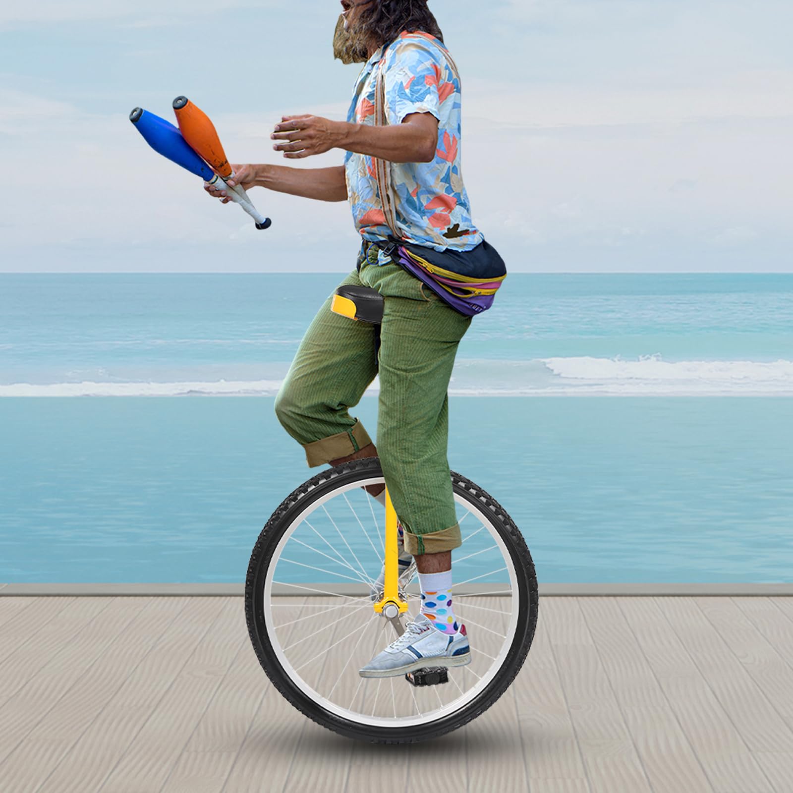 Einrad 20 Zoll Erwachsene, Gleichgewichtstrainingeinrad Höhenverstellbar 78-90cm, Unicycle Balance Training für 1,55-1,75m, Ergonomischer Sattel für Anfänger & Profis