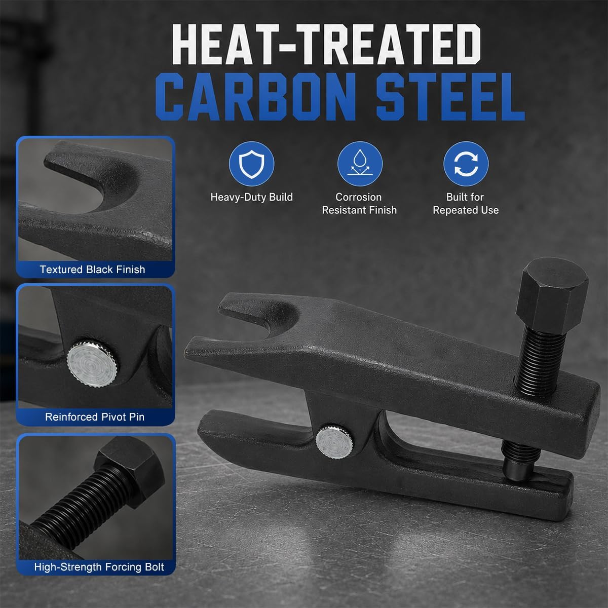 Universal Ball Joint Separator Tool, Vehicle Ball Joint Removal Tool Adjusts from 1-1/2" to 1-7/8", Heavy Duty Puller for Separating Arms Tie Rods Balls Joints on Cars Trucks ATVs