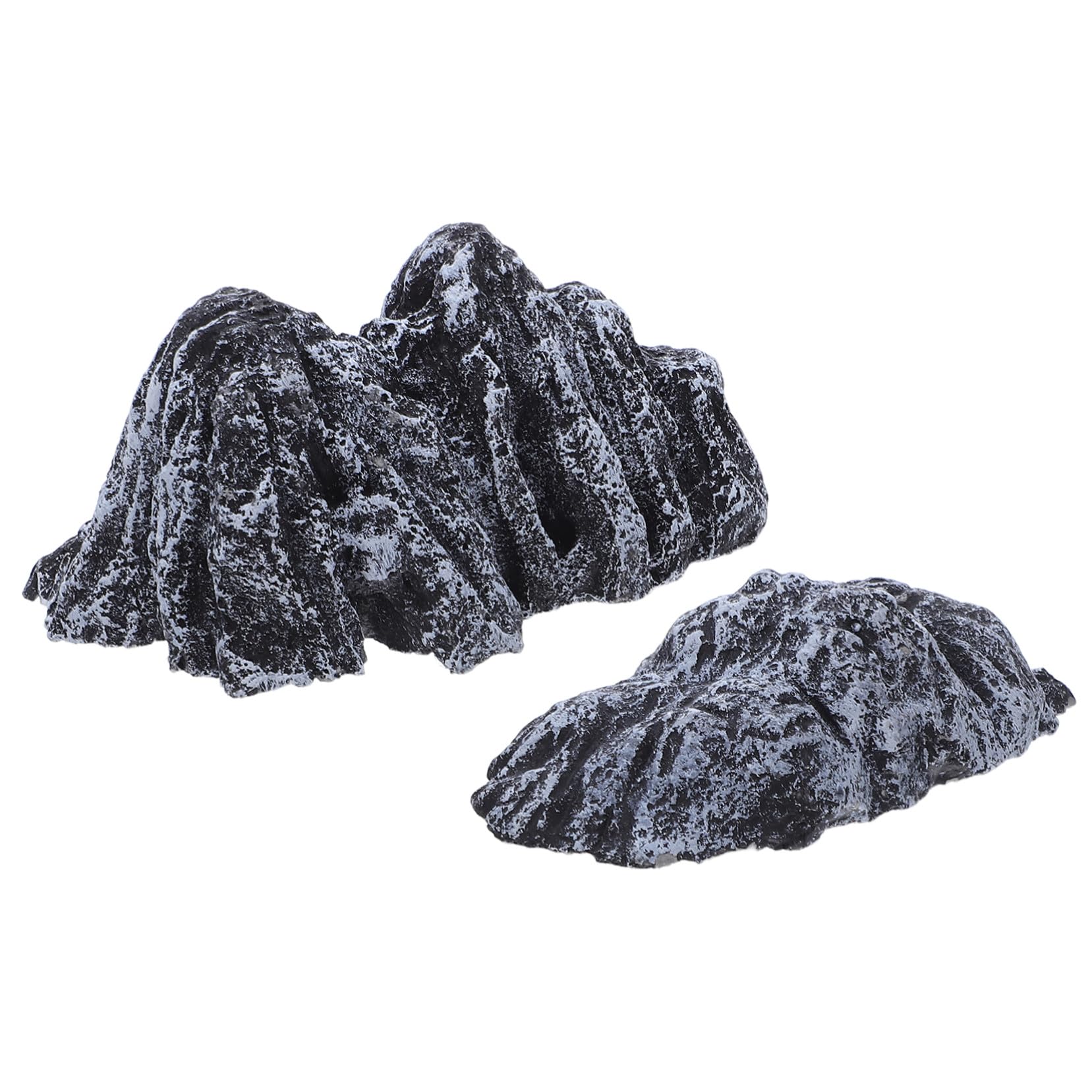 Micro paysage artistique sans entretien avec 2 rocailles miniatures en résine durable
