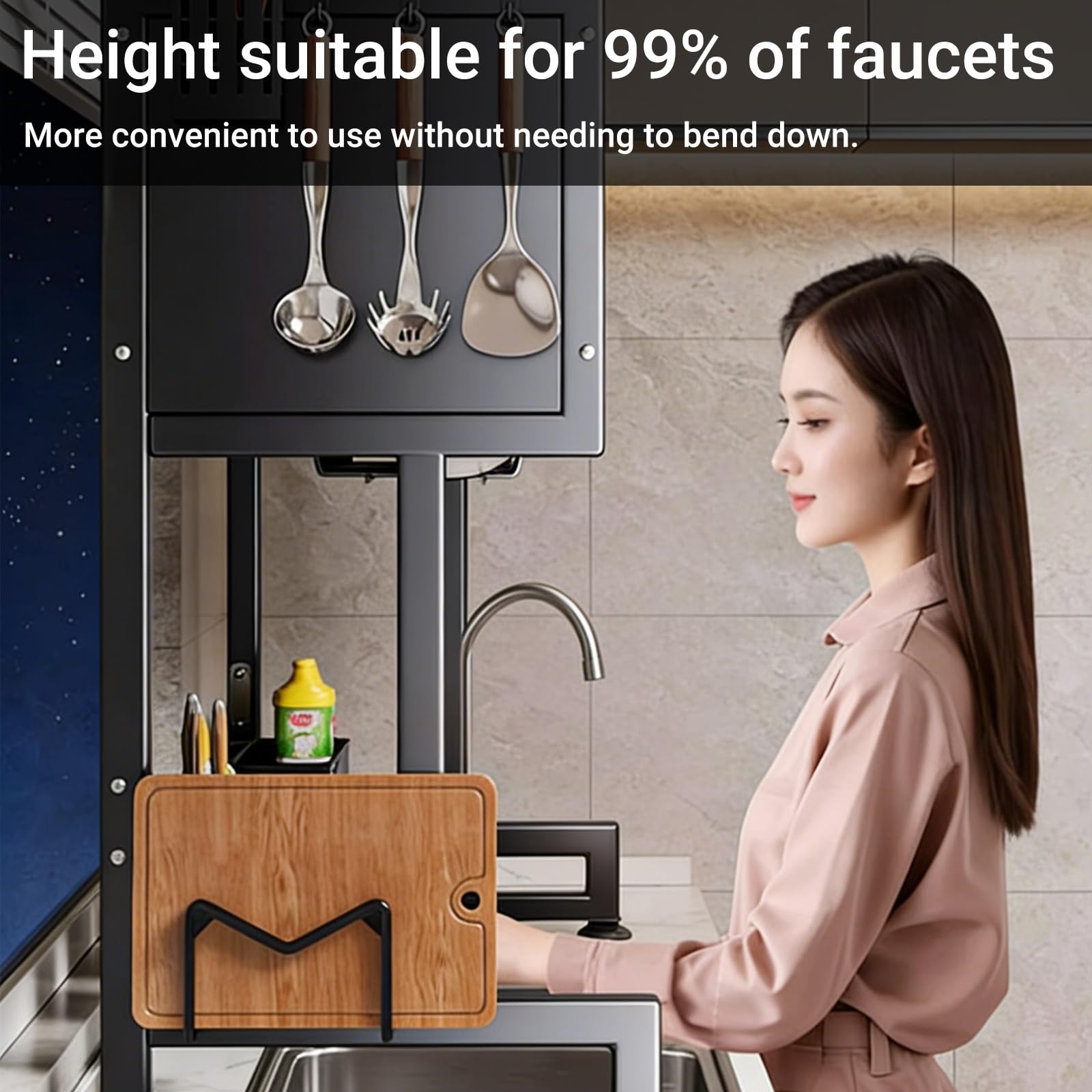 Escurridor de platos para colocar sobre el fregadero, organizador de cocina grande, escurreplatos multifuncional para un fácil almacenamiento en la encimera de la cocina, se adapta a platos, vasos