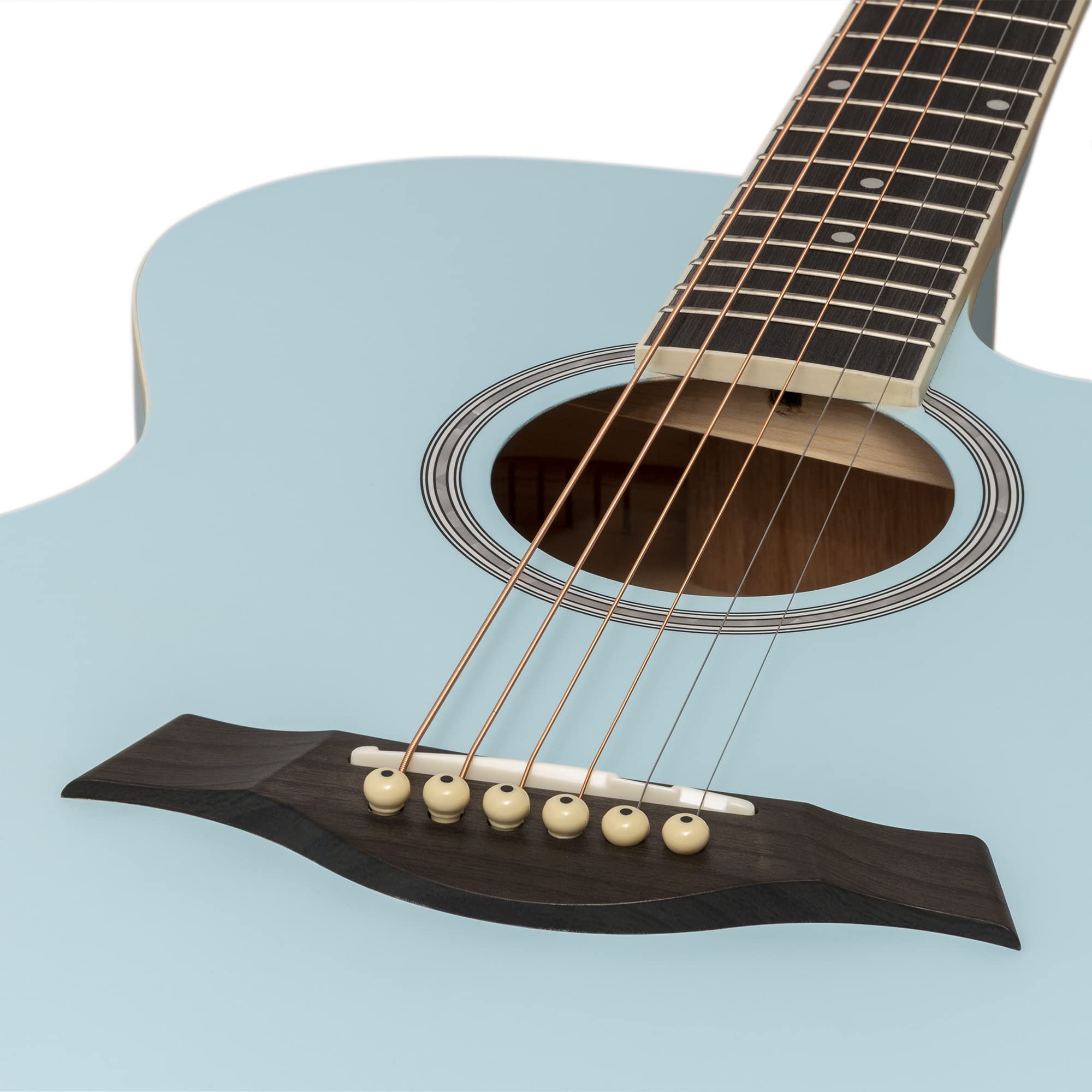 TIGER ACG1-LBL-SM chitarra acustica parlour azzurro opaco | Chitarra acustica full size con corpo parlour, ideale dai 12 anni in su, include 6 mesi di lezioni gratuite.