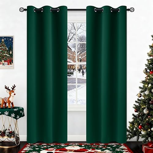 Miniatura 255 de COSVIYA Cortinas 100% opacas para dormitorio con forro negro, bloqueo de luz completa, aislamiento térmico y ojales, tratamiento de ventana de 54