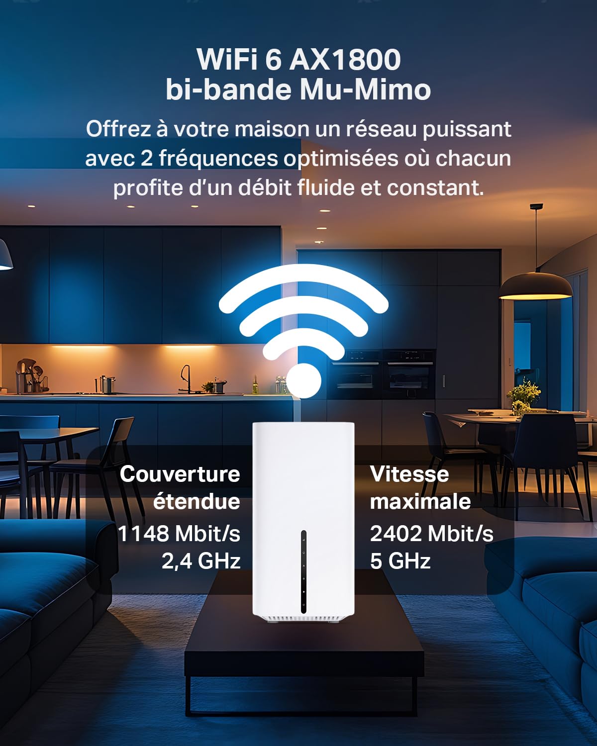TP-Link Archer NX500 Routeur 5G Wi-Fi 6 AX3000Mbps Bi-Bande Gigabit EasyMesh