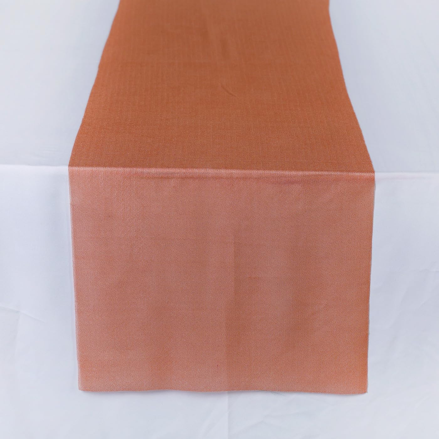 VDS - 30 Pieces, Sheer Chiffon Table Runners, 12X108 Inch, Shimmer Table Centerpiece Cloth for Wedding Bridal Shower Birthday Engagement Ceremony Event Party Banquet Decoration (Coral Peach)