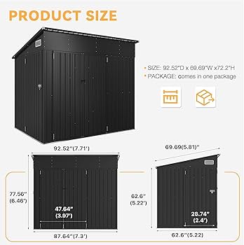 Amazon.com : Aoxun 7.5'x5.5' Triple Door Shed Outdoor