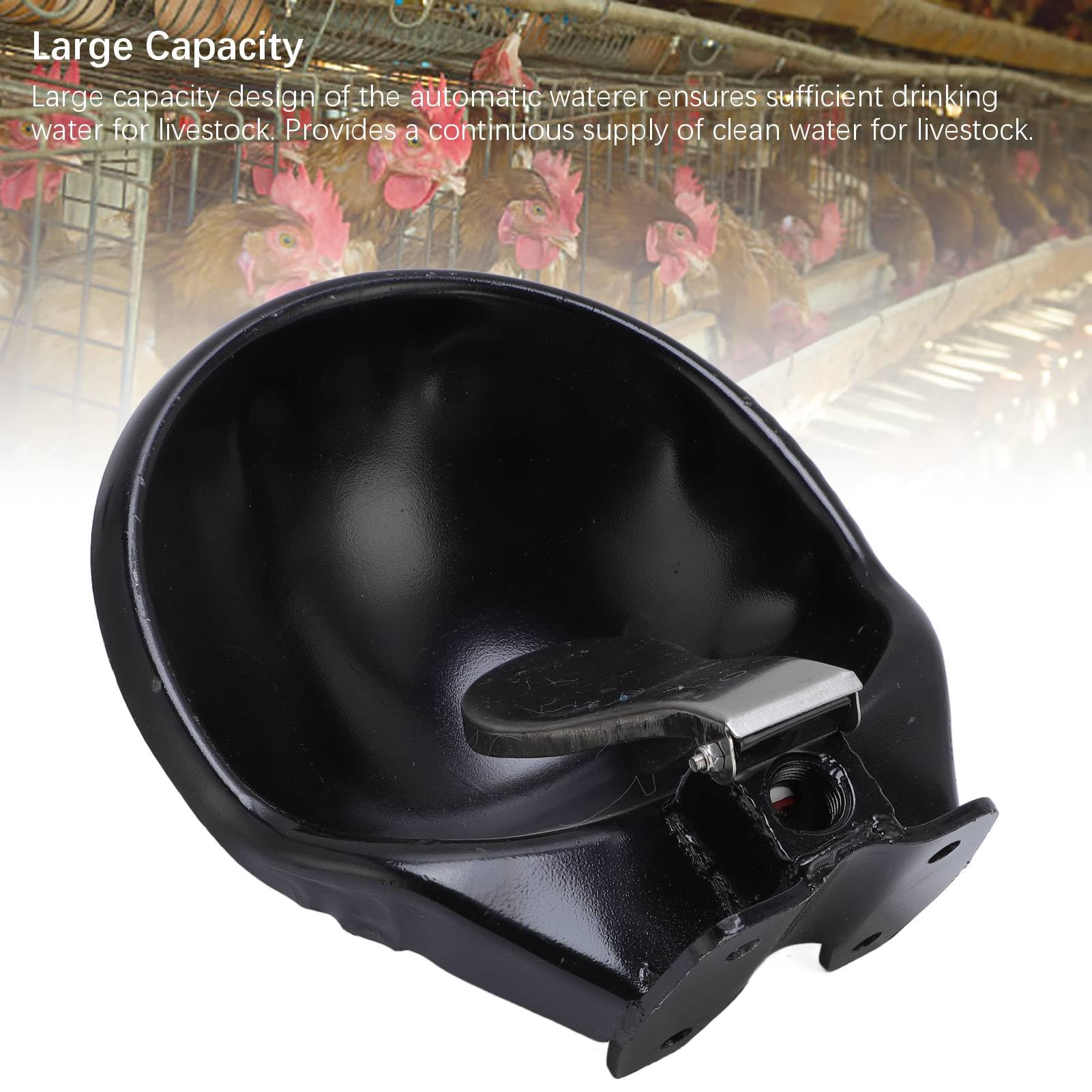 Cuenco de Agua Automático para Ganado, Bebedero de Acero de Gran Capacidad, Bebedero Automático para Ganado, Ideal para Caballos, Cabras, Ovejas y